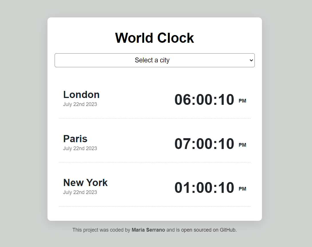 World Clock App